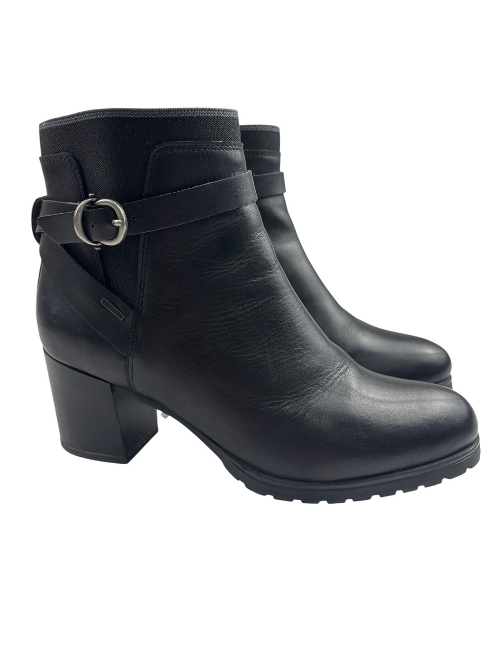 Geox Respira Lise Amphibiox ABX Black Leather Ankle Boots Waterproof Size 38